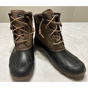 Sperry Boots Womens 10 M Syren Gulf Ankle Duck Boot STS80524 Black Brown Leather